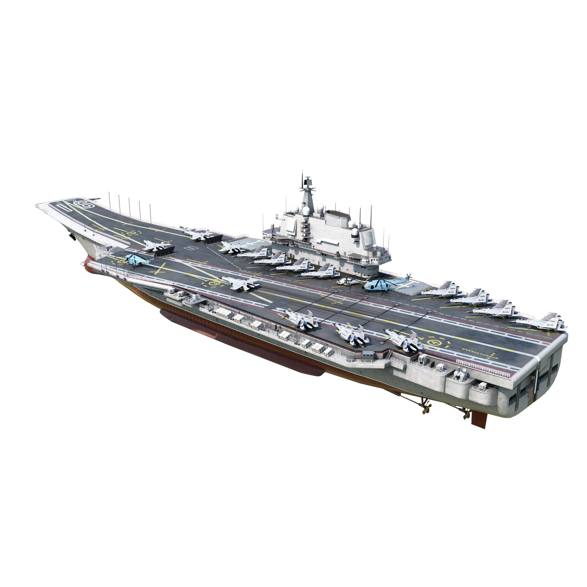 PLA NAVY Type 001 Class Aircraft Carrier - Low-Poly Game-Ready 3D Model - View 4