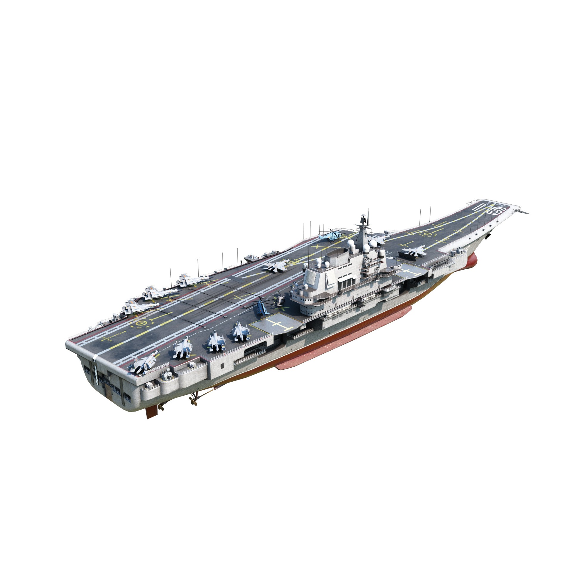 PLA NAVY Type 001 Class Aircraft Carrier - Low-Poly Game-Ready 3D Model - View 5