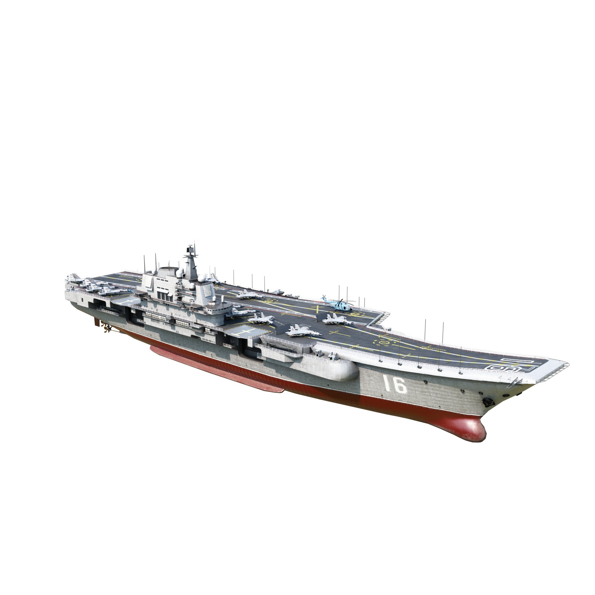 PLA NAVY Type 001 Class Aircraft Carrier - Low-Poly Game-Ready 3D Model - View 6
