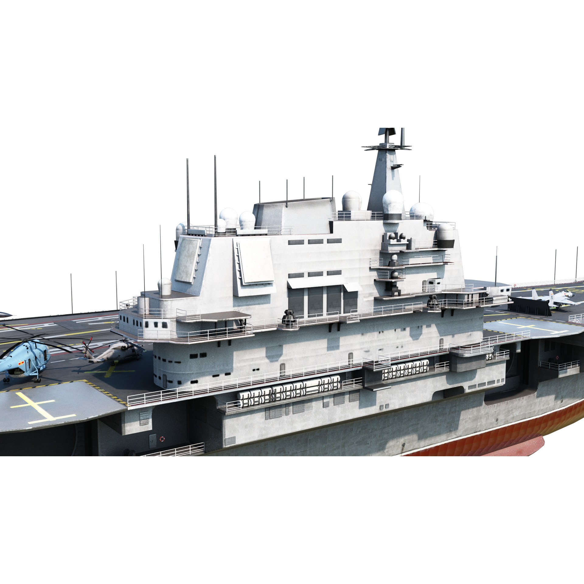 PLA NAVY Type 001 Class Aircraft Carrier - Low-Poly Game-Ready 3D Model - View 7