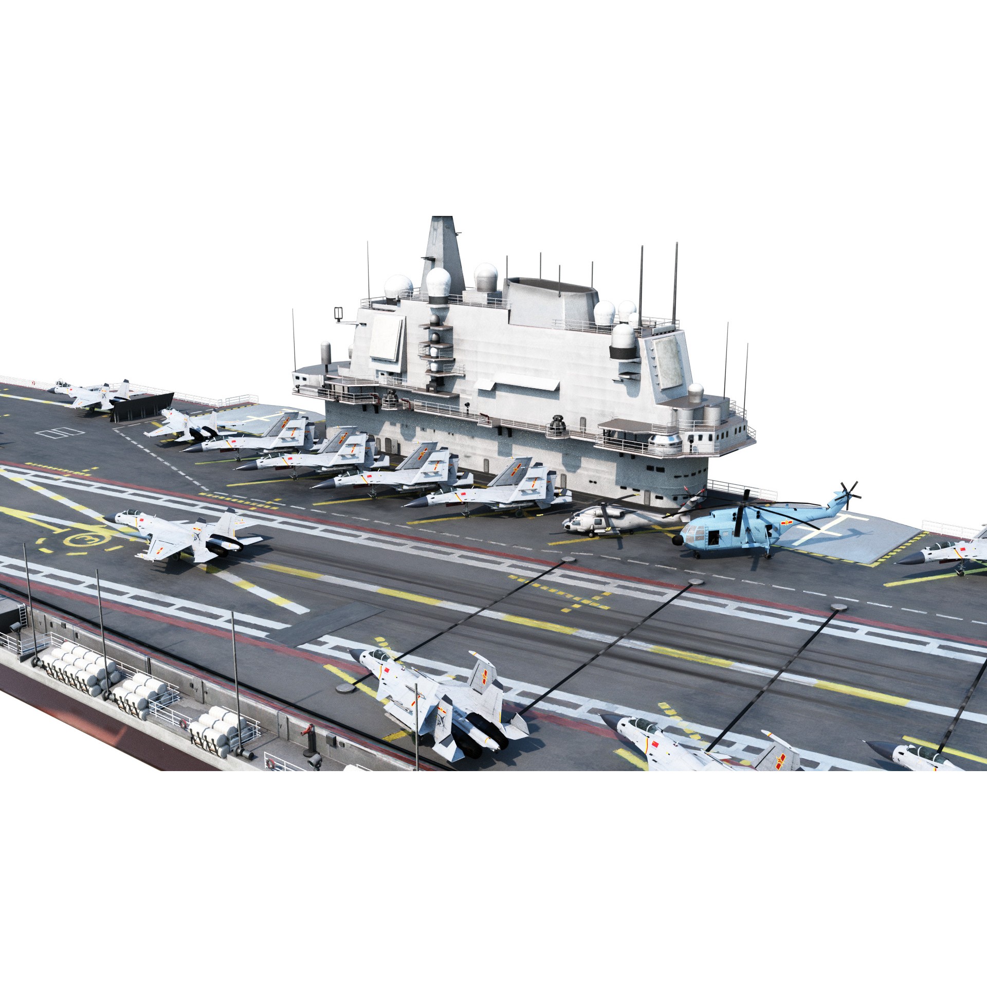 PLA NAVY Type 001 Class Aircraft Carrier - Low-Poly Game-Ready 3D Model - View 8