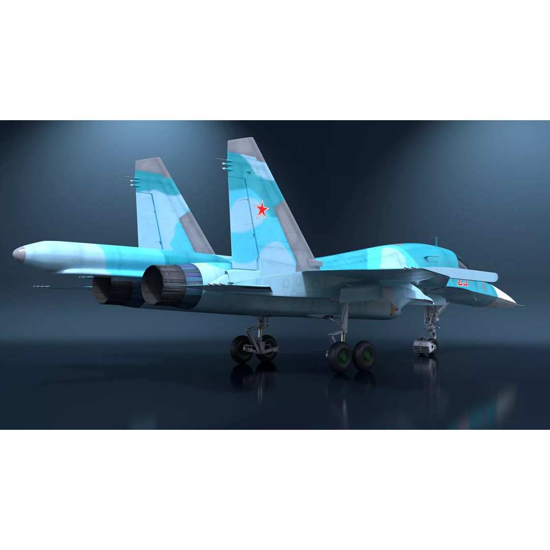 Sukhoi SU-34 Fighter Jet 3D Model – Rigged Military Aircraft, PBR Textures - View 13