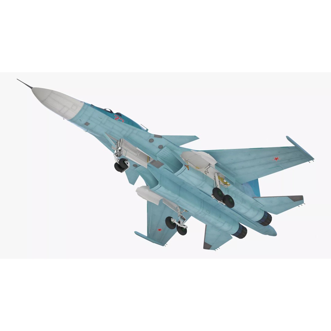 Sukhoi SU-34 Fighter Jet 3D Model – Rigged Military Aircraft, PBR Textures - View 17