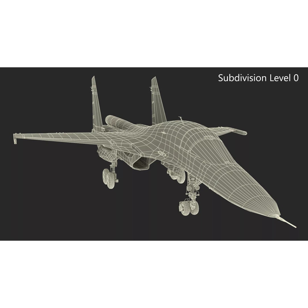 Sukhoi SU-34 Fighter Jet 3D Model – Rigged Military Aircraft, PBR Textures - View 26
