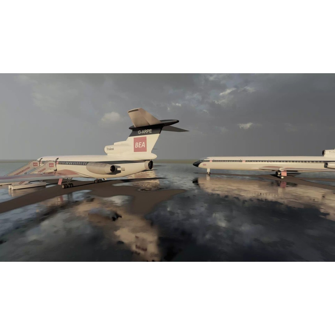 Hawker Siddeley Trident 3D Model – Textured Aircraft with Interior - View 11