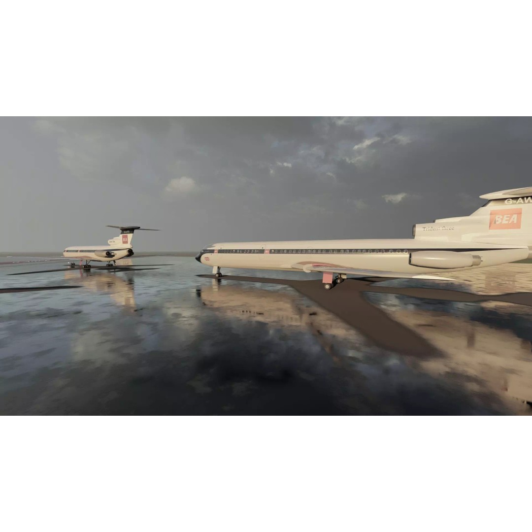 Hawker Siddeley Trident 3D Model – Textured Aircraft with Interior - View 12