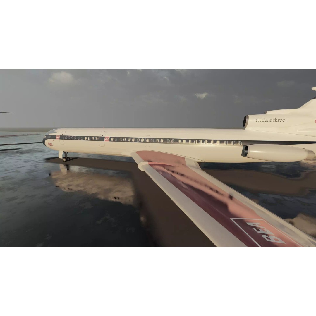 Hawker Siddeley Trident 3D Model – Textured Aircraft with Interior - View 13