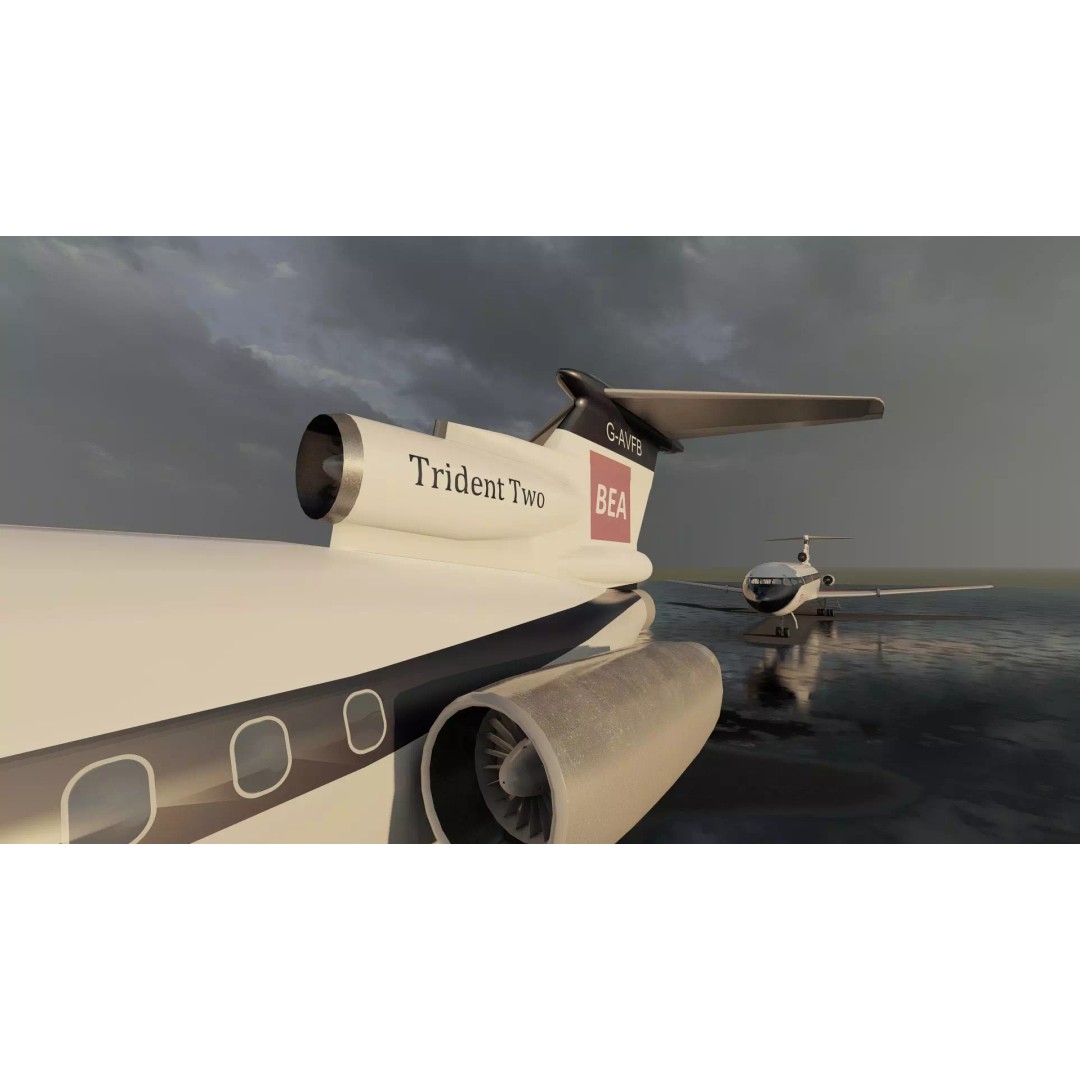 Hawker Siddeley Trident 3D Model – Textured Aircraft with Interior - View 16