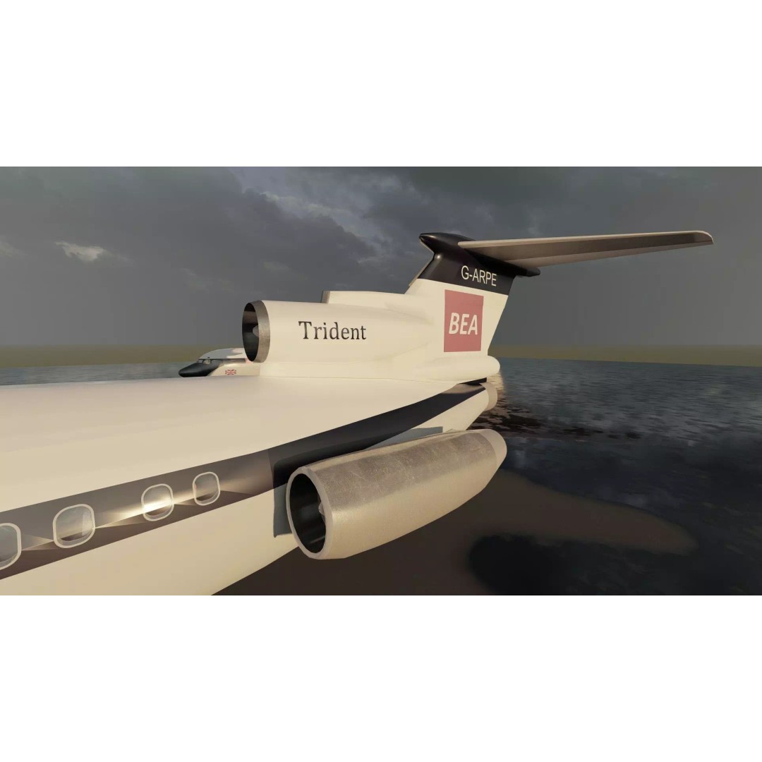 Hawker Siddeley Trident 3D Model – Textured Aircraft with Interior - View 18