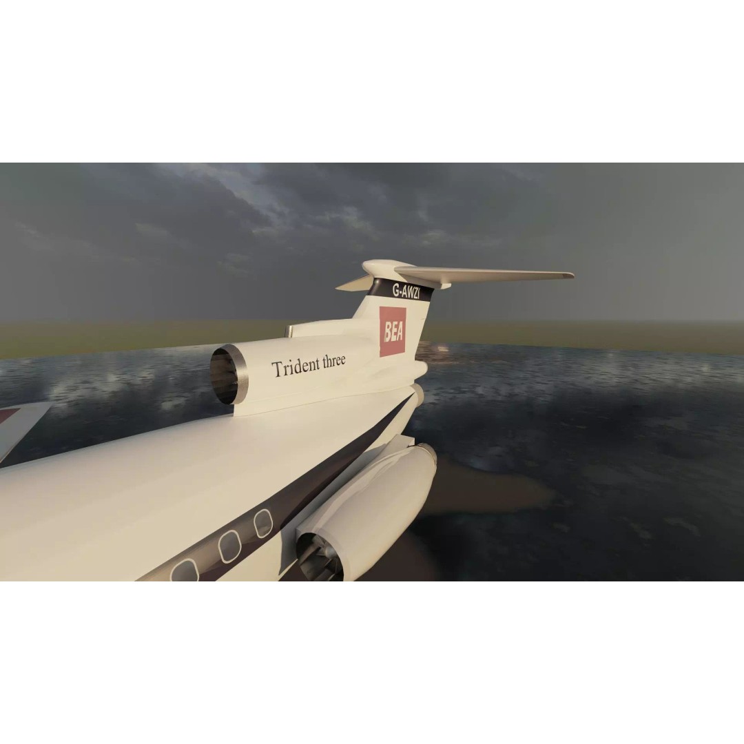 Hawker Siddeley Trident 3D Model – Textured Aircraft with Interior - View 19