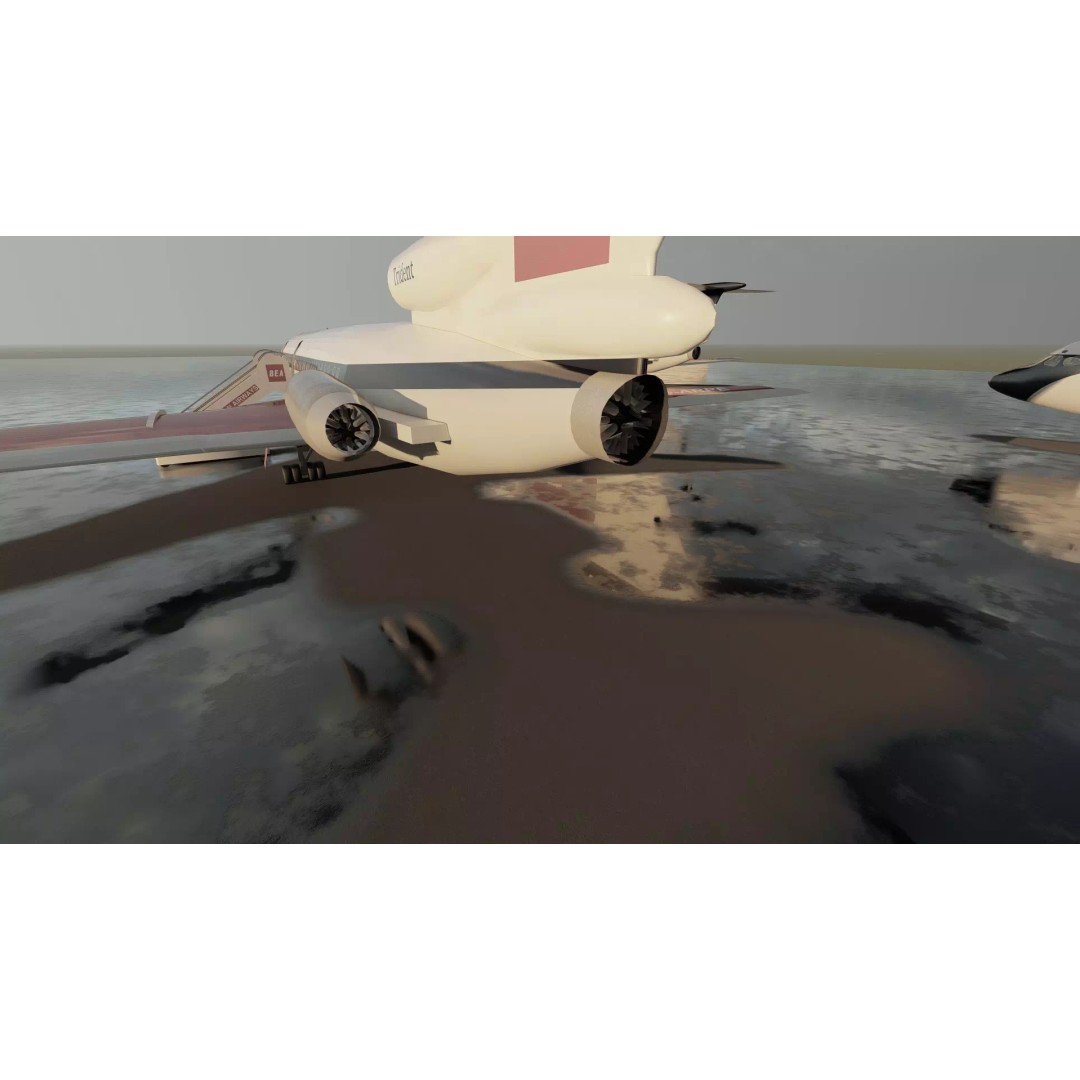 Hawker Siddeley Trident 3D Model – Textured Aircraft with Interior - View 21