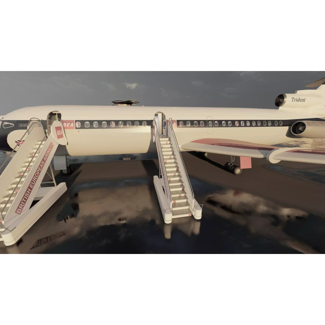 Hawker Siddeley Trident 3D Model – Textured Aircraft with Interior - View 22