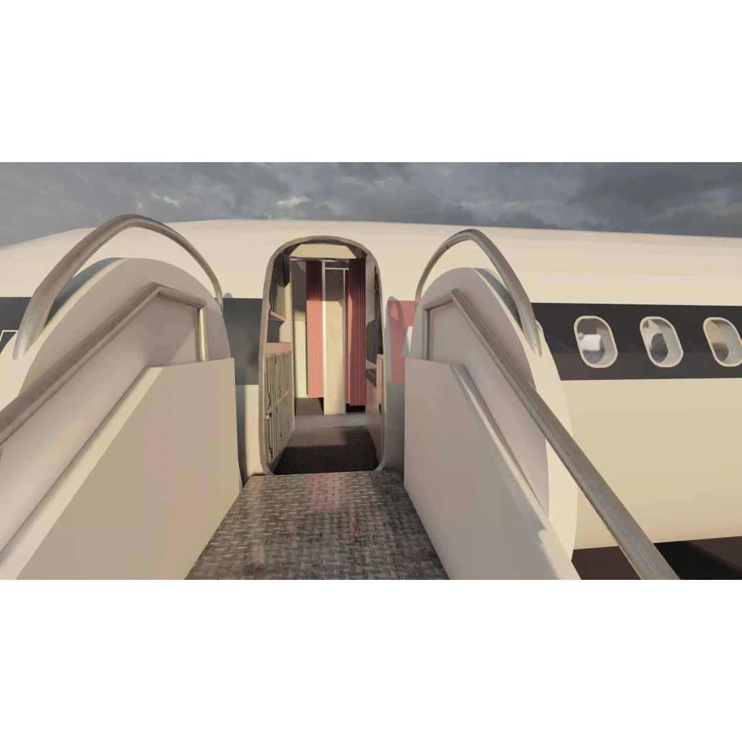 Hawker Siddeley Trident 3D Model – Textured Aircraft with Interior - View 24