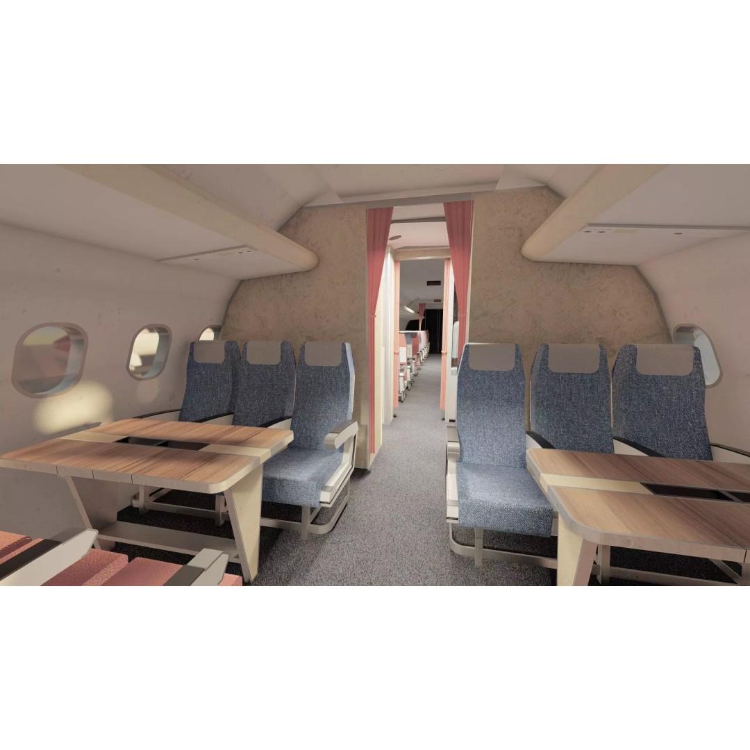 Hawker Siddeley Trident 3D Model – Textured Aircraft with Interior - View 28