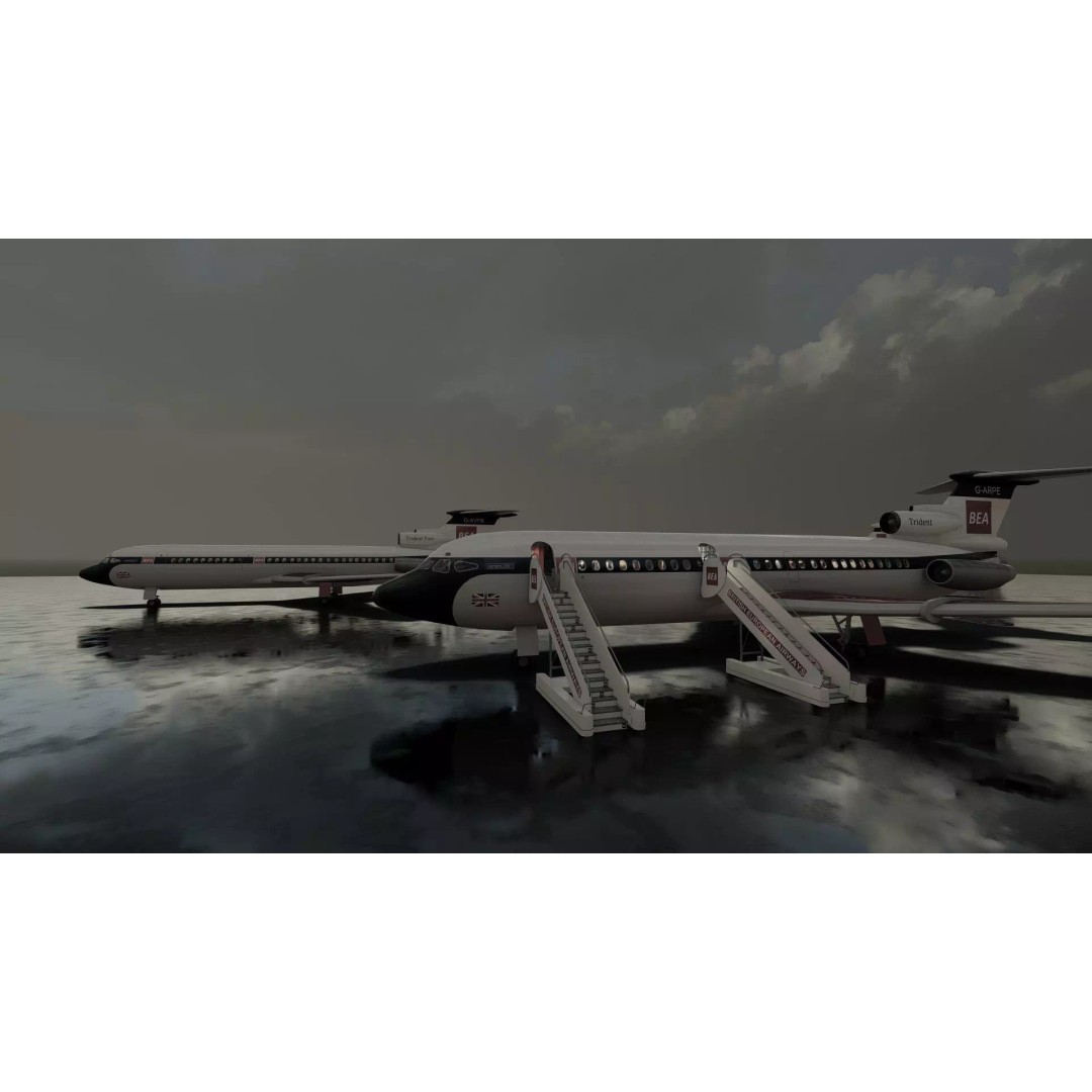 Hawker Siddeley Trident 3D Model – Textured Aircraft with Interior - View 38