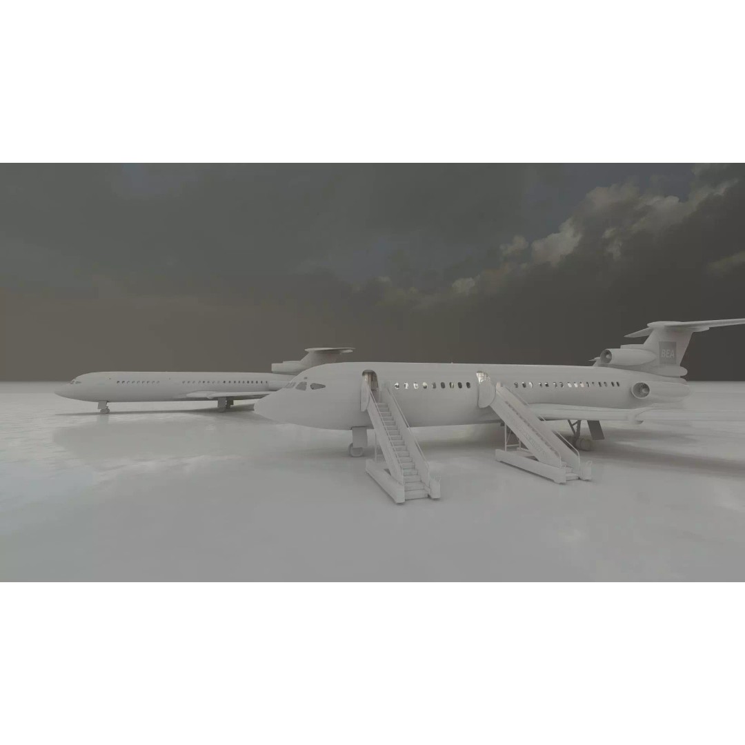 Hawker Siddeley Trident 3D Model – Textured Aircraft with Interior - View 39