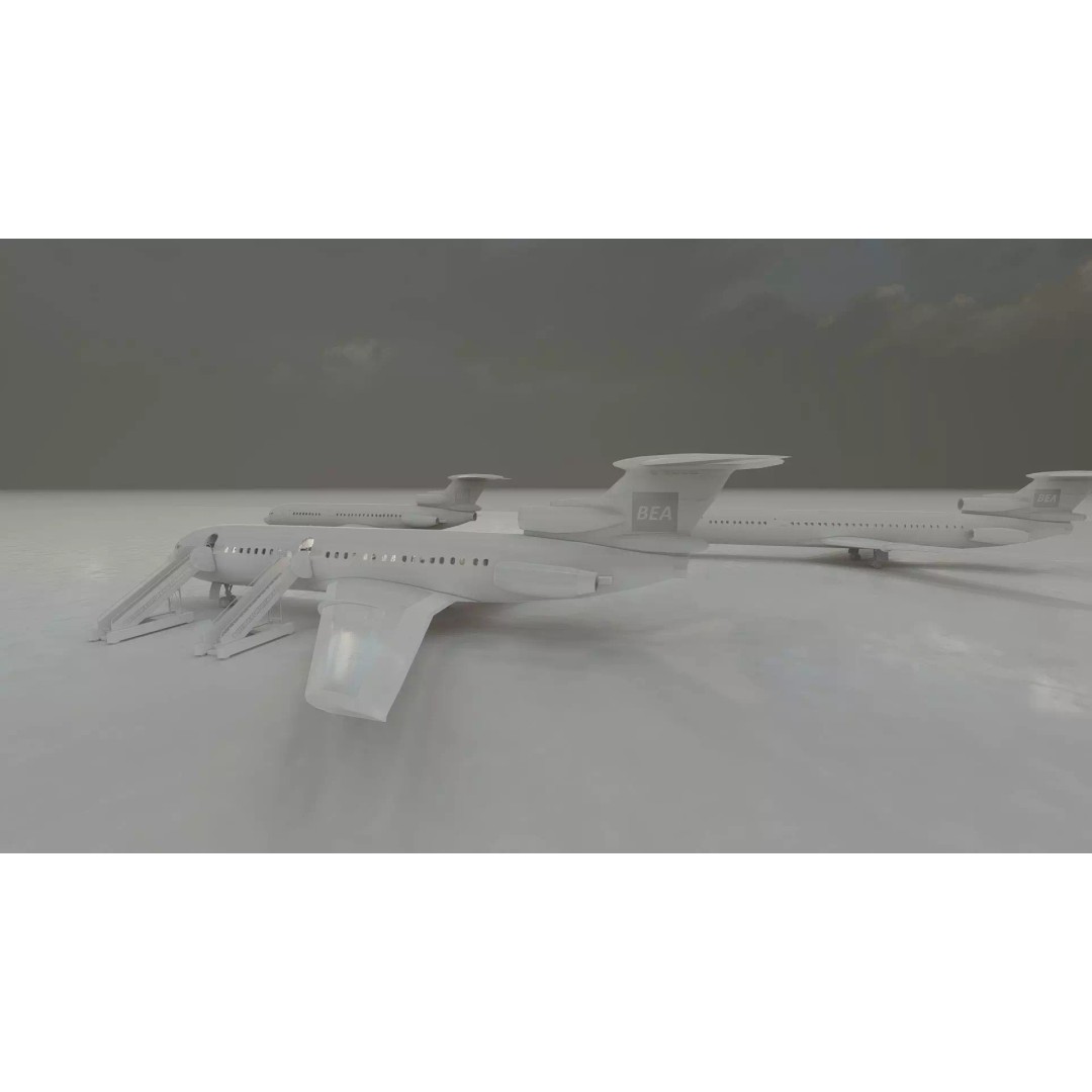 Hawker Siddeley Trident 3D Model – Textured Aircraft with Interior - View 41