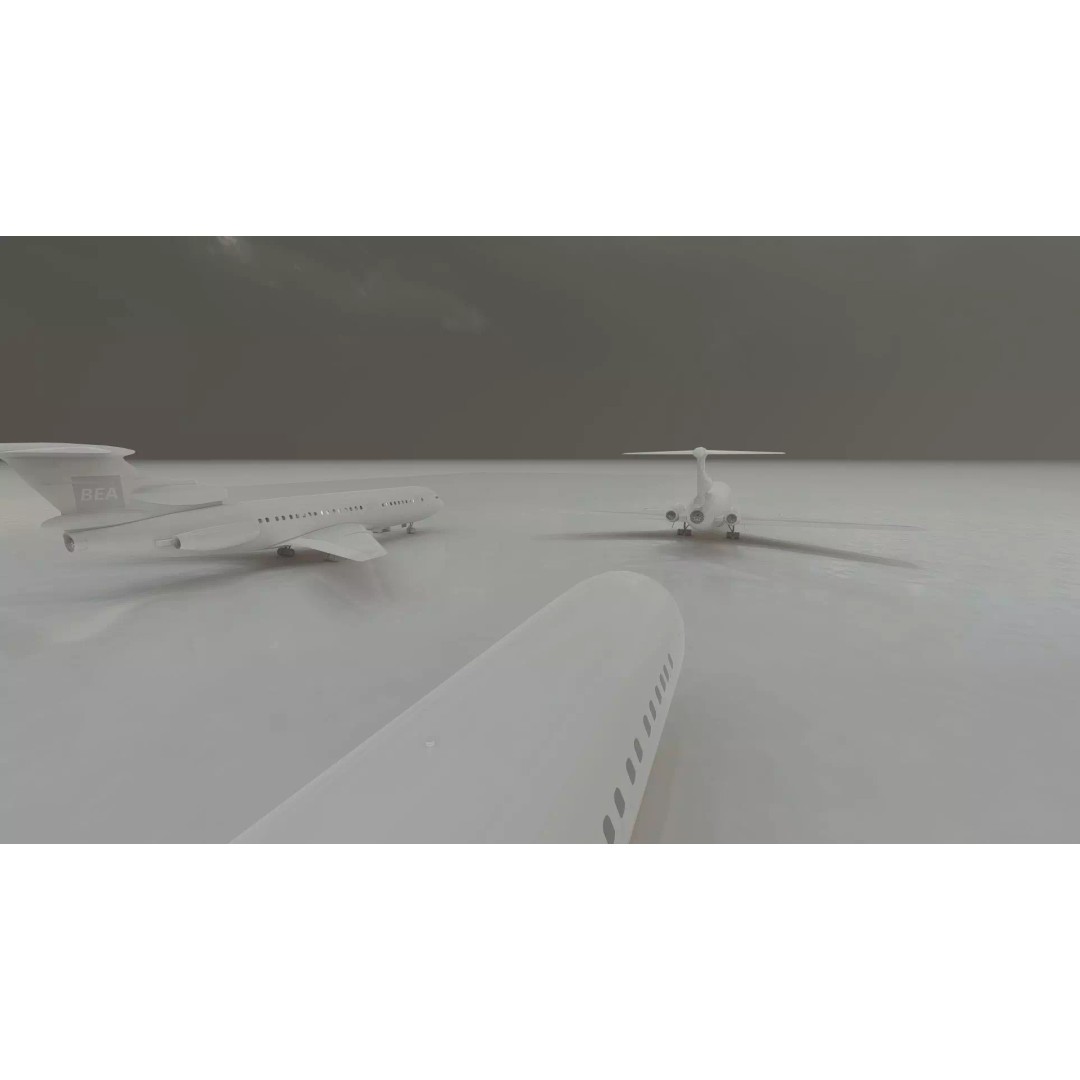 Hawker Siddeley Trident 3D Model – Textured Aircraft with Interior - View 44