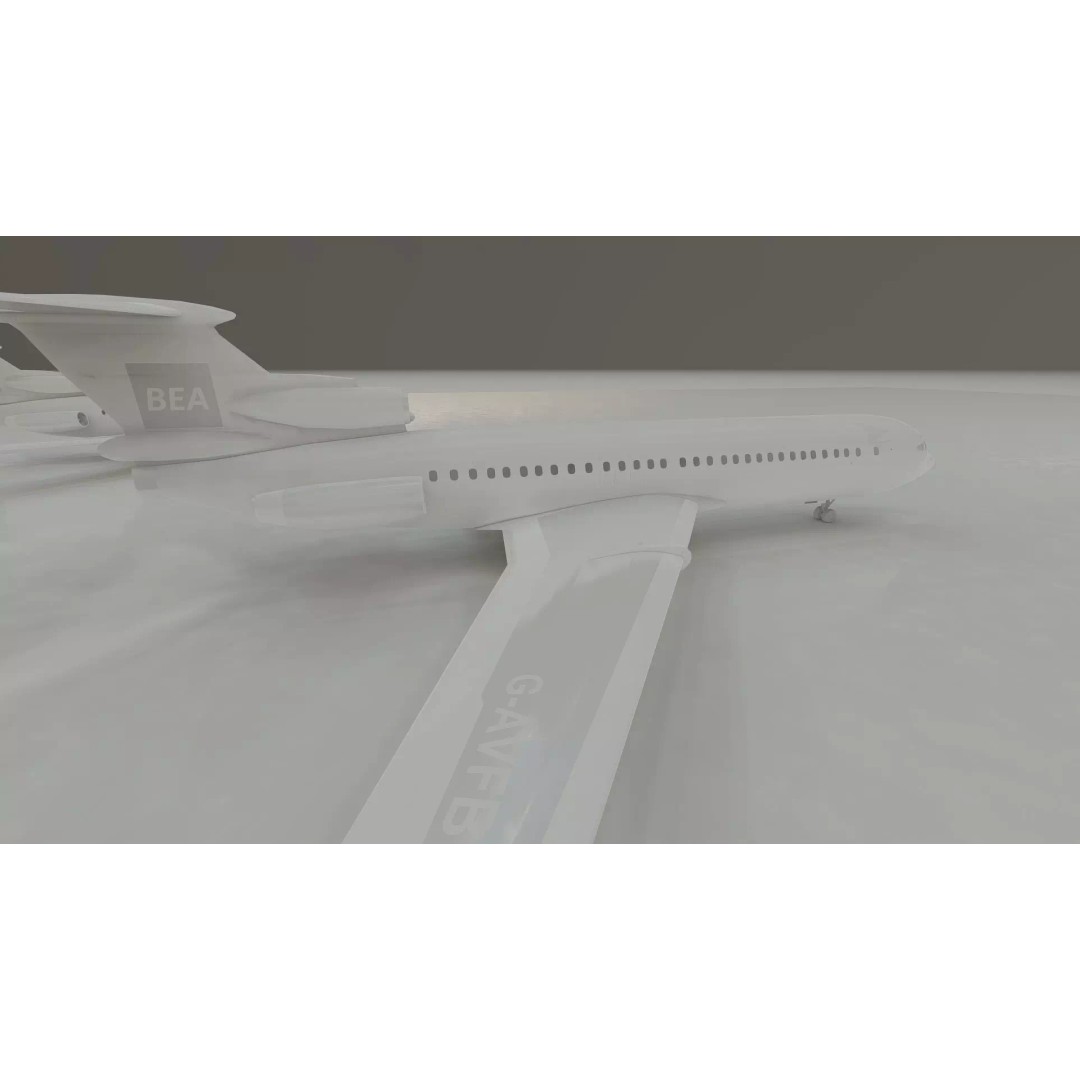Hawker Siddeley Trident 3D Model – Textured Aircraft with Interior - View 45