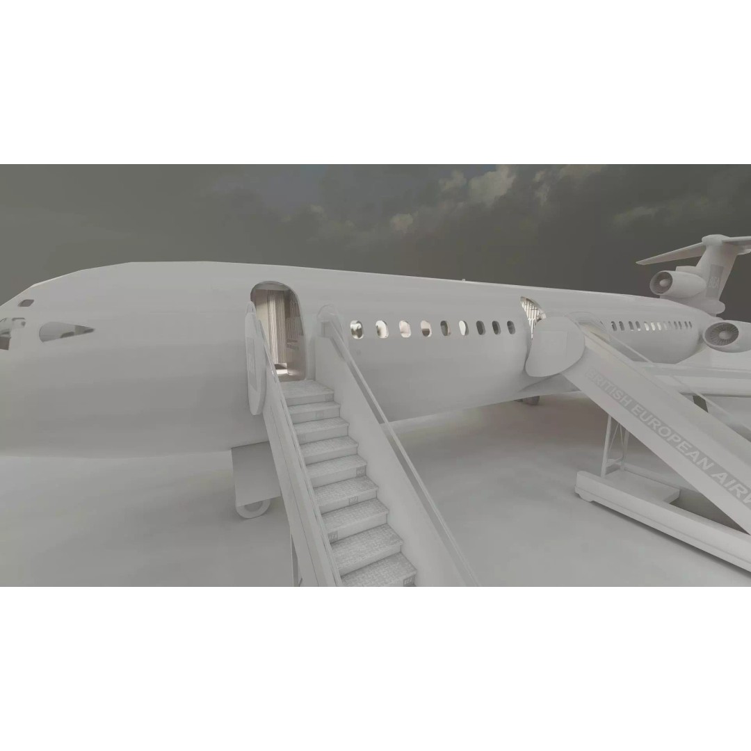 Hawker Siddeley Trident 3D Model – Textured Aircraft with Interior - View 47