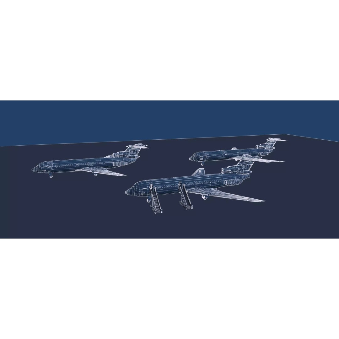 Hawker Siddeley Trident 3D Model – Textured Aircraft with Interior - View 48
