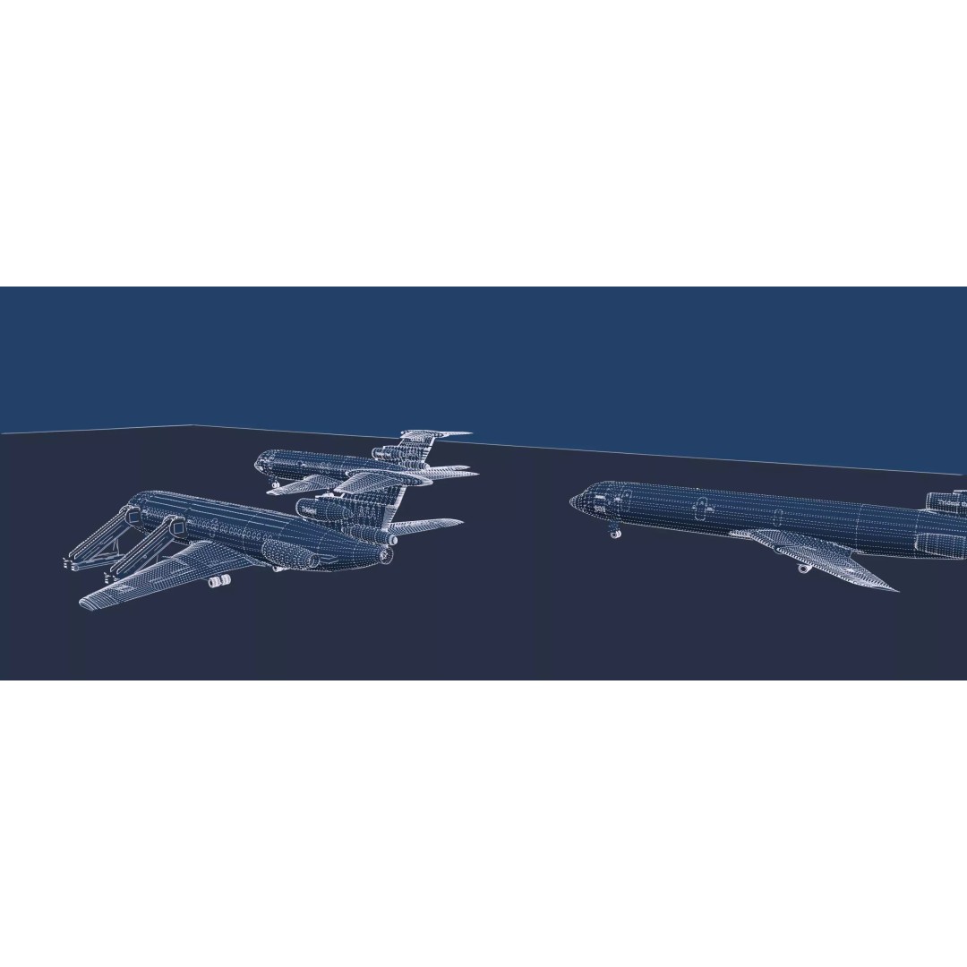 Hawker Siddeley Trident 3D Model – Textured Aircraft with Interior - View 50