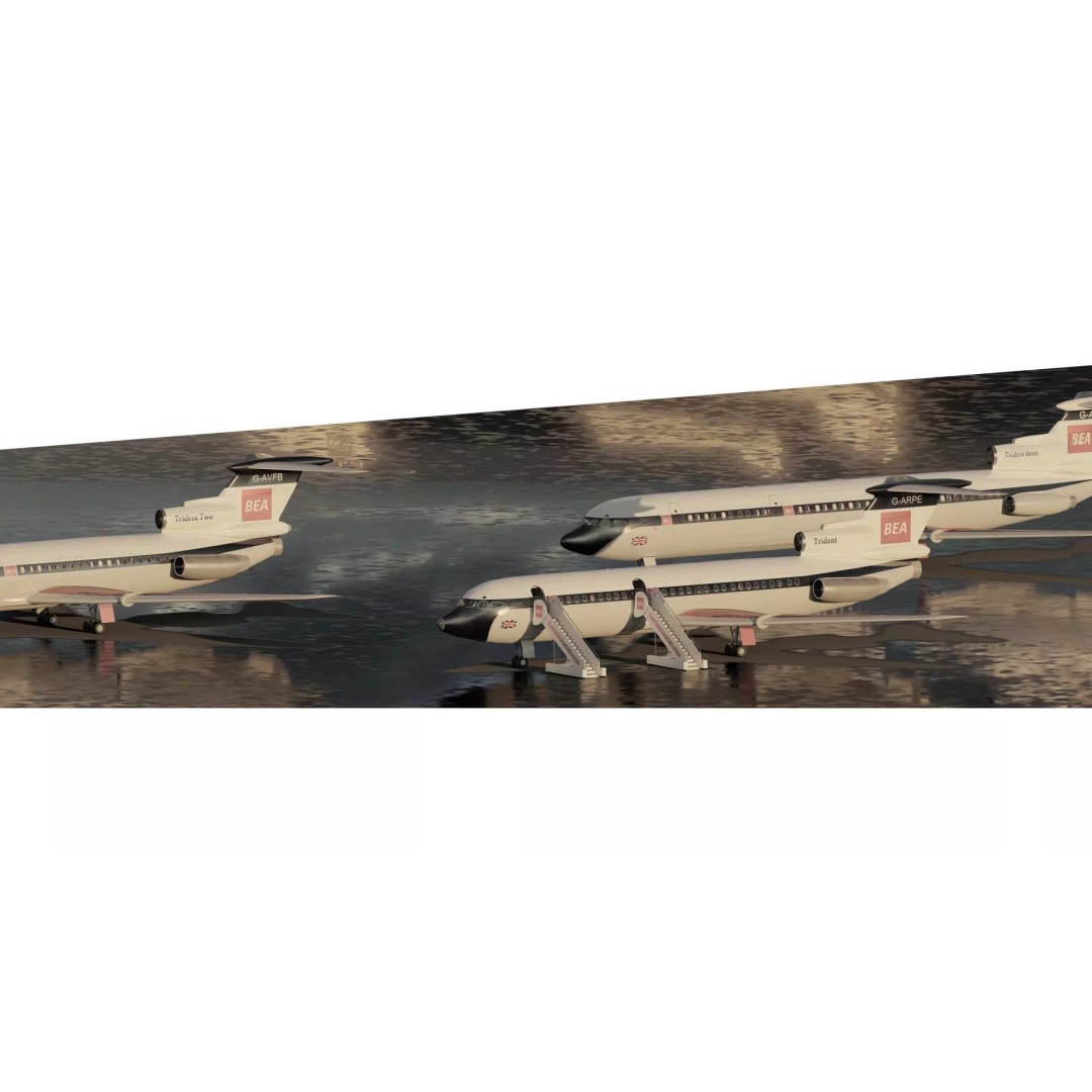 Hawker Siddeley Trident 3D Model – Textured Aircraft with Interior - View 7