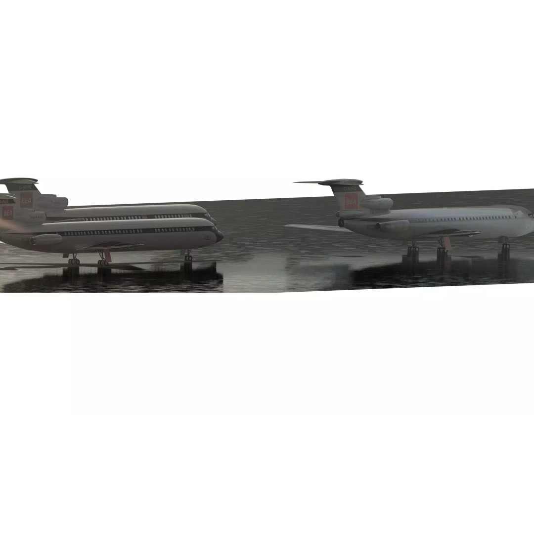 Hawker Siddeley Trident 3D Model – Textured Aircraft with Interior - View 8