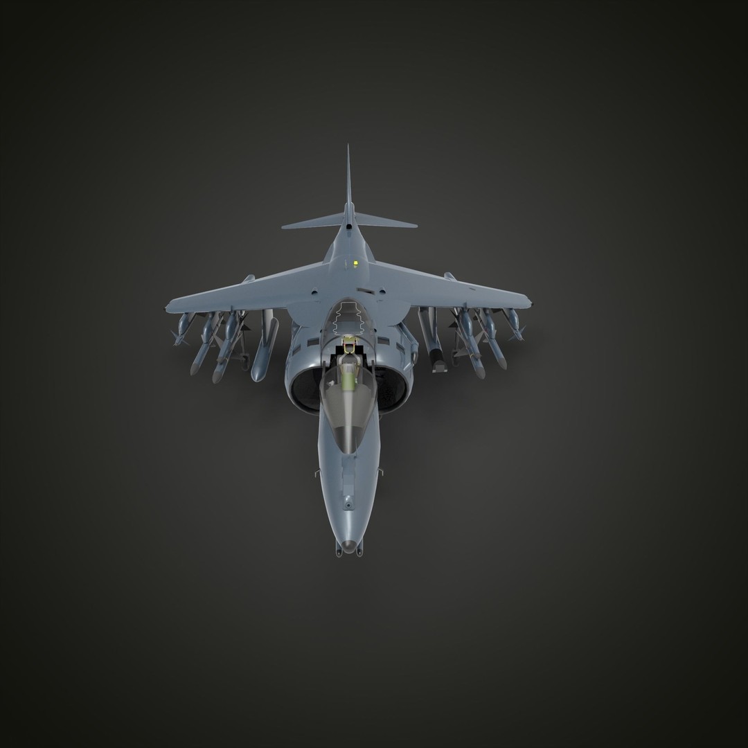 Harrier Jet Fighter 3D Model – High Poly Game Asset, FBX, PBR