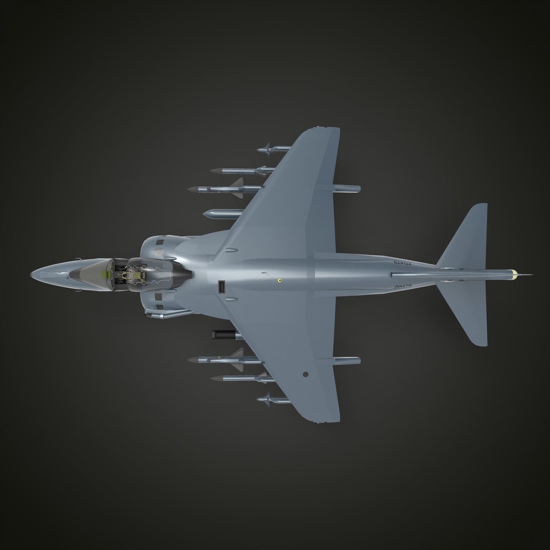 Harrier Jet Fighter 3D Model – High Poly Game Asset, FBX, PBR - View 7