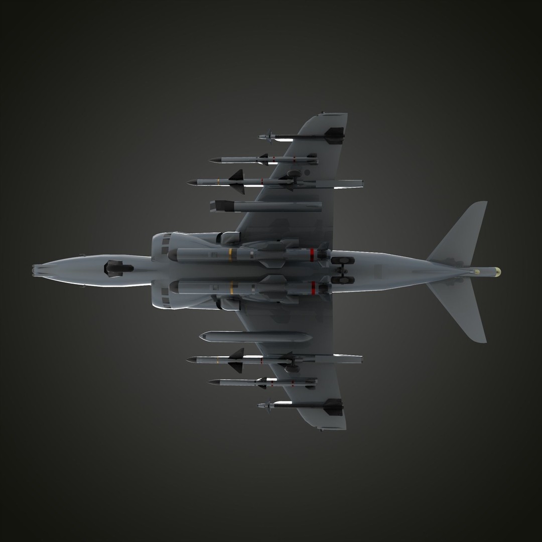 Harrier Jet Fighter 3D Model – High Poly Game Asset, FBX, PBR - View 8