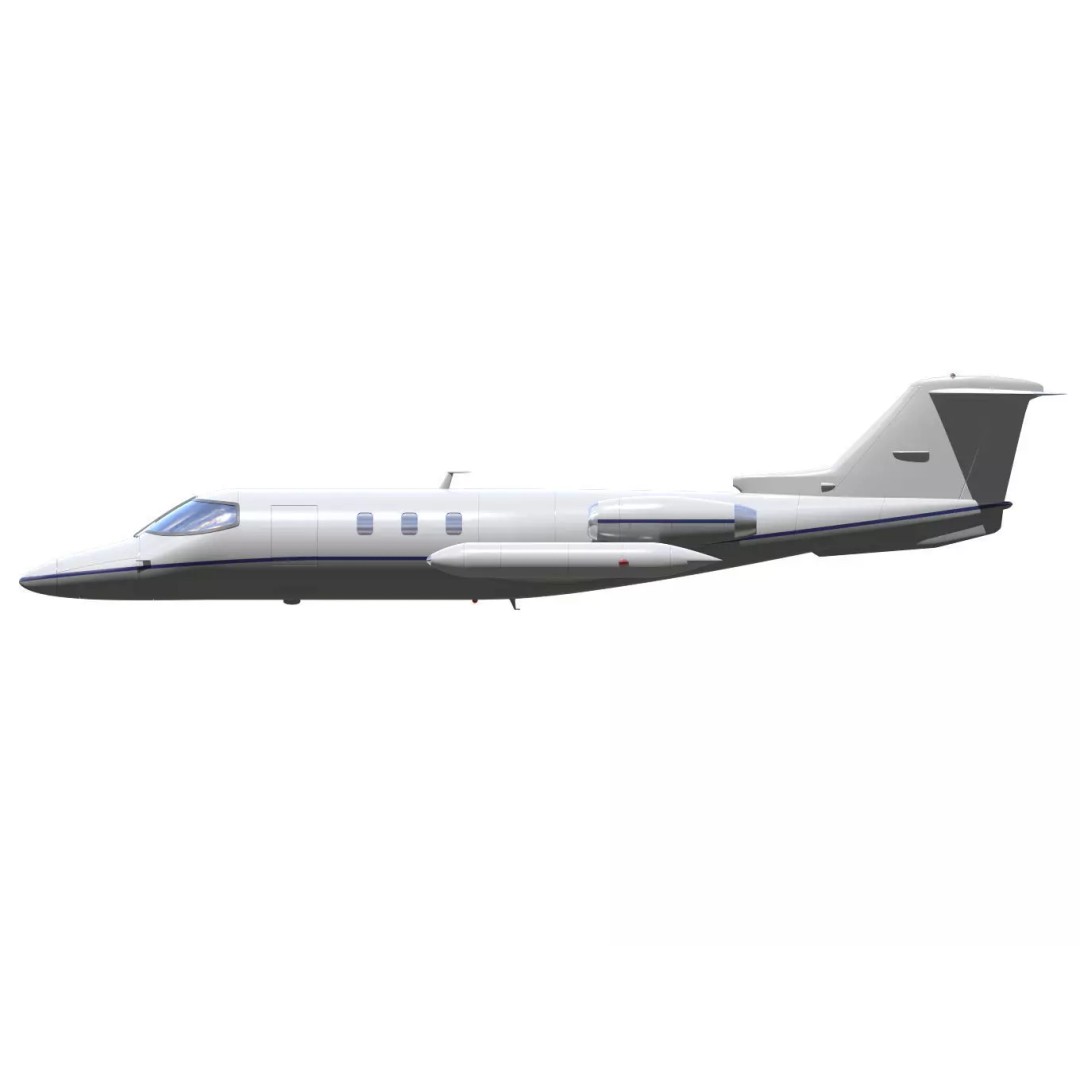 Learjet 25 3D Model – High Poly Aircraft with Separated Parts - View 10