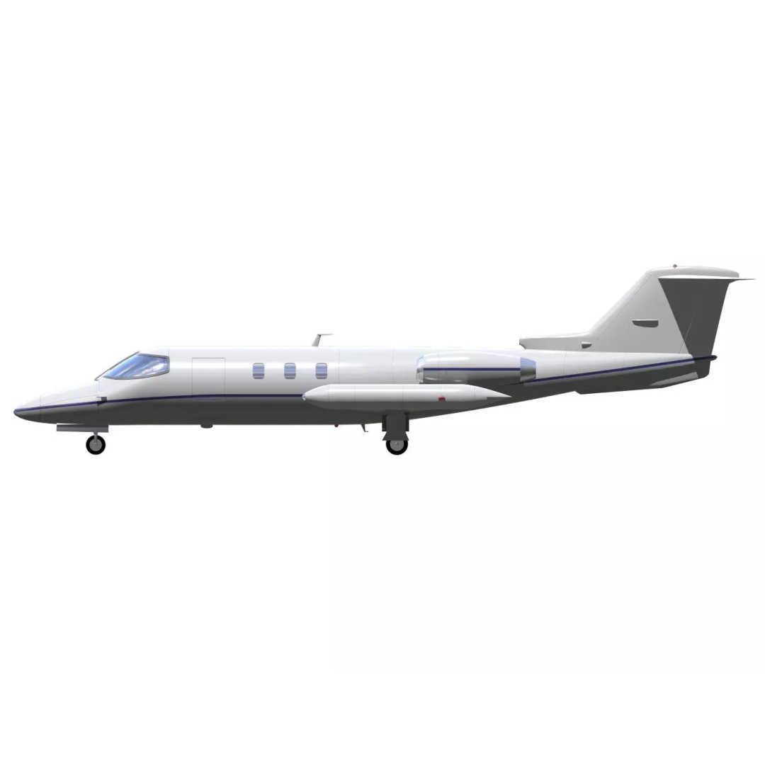 Learjet 25 3D Model – High Poly Aircraft with Separated Parts - View 11