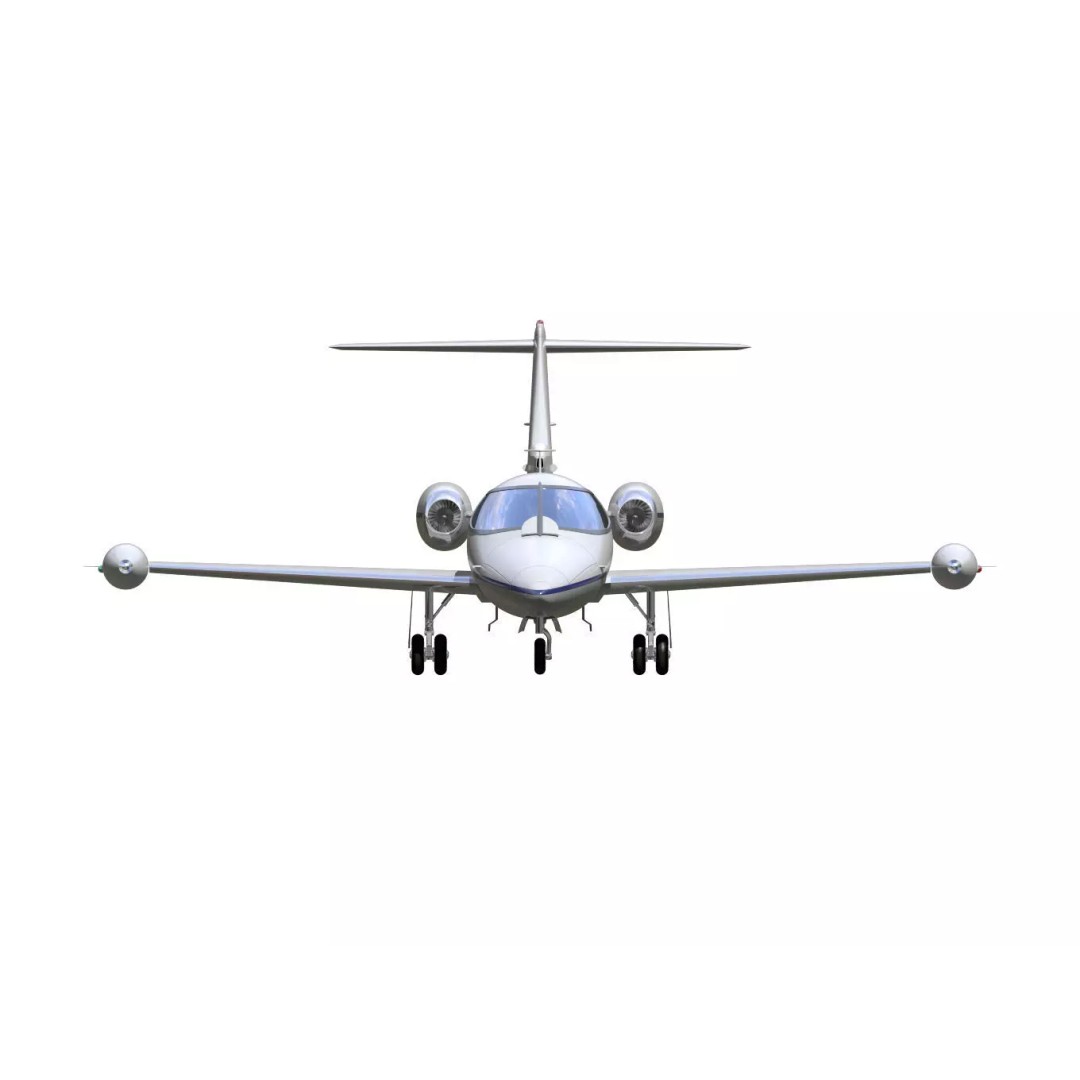 Learjet 25 3D Model – High Poly Aircraft with Separated Parts - View 12