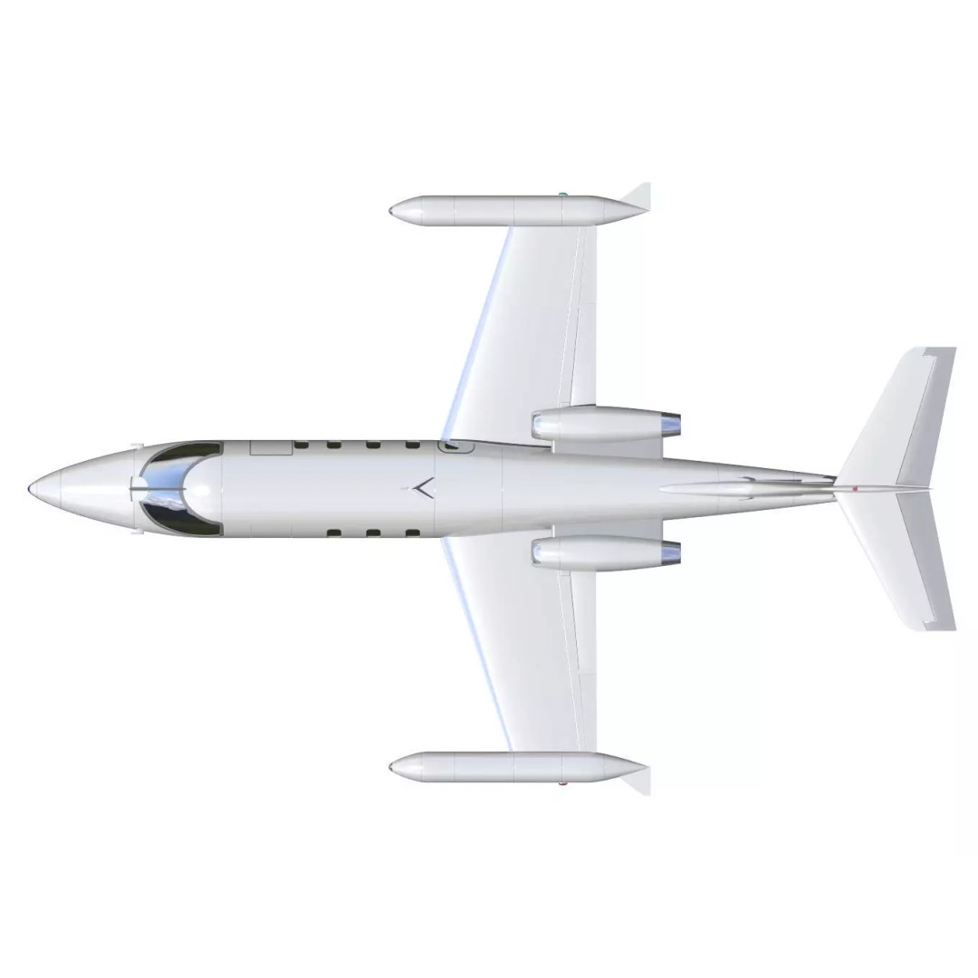Learjet 25 3D Model – High Poly Aircraft with Separated Parts - View 14