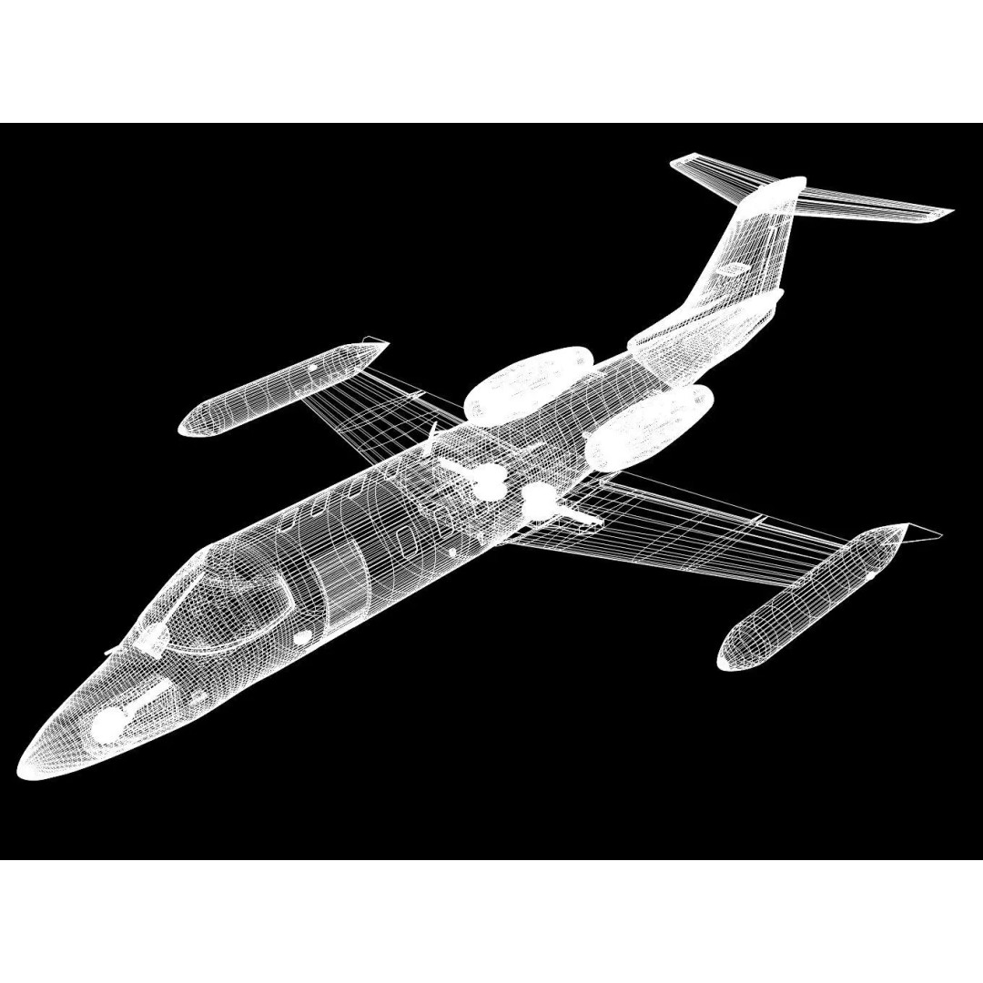 Learjet 25 3D Model – High Poly Aircraft with Separated Parts - View 17