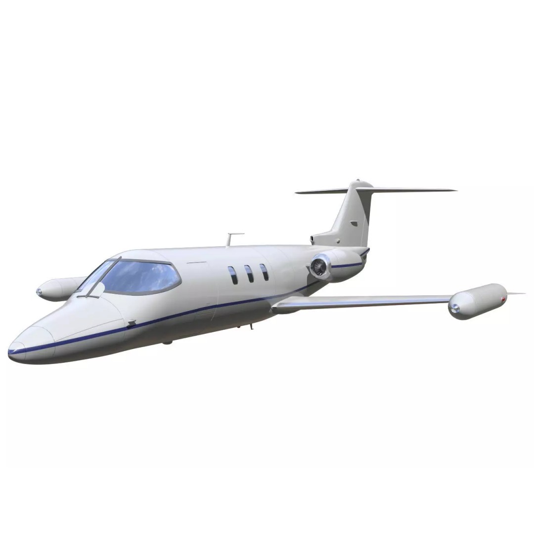 Learjet 25 3D Model – High Poly Aircraft with Separated Parts - View 6