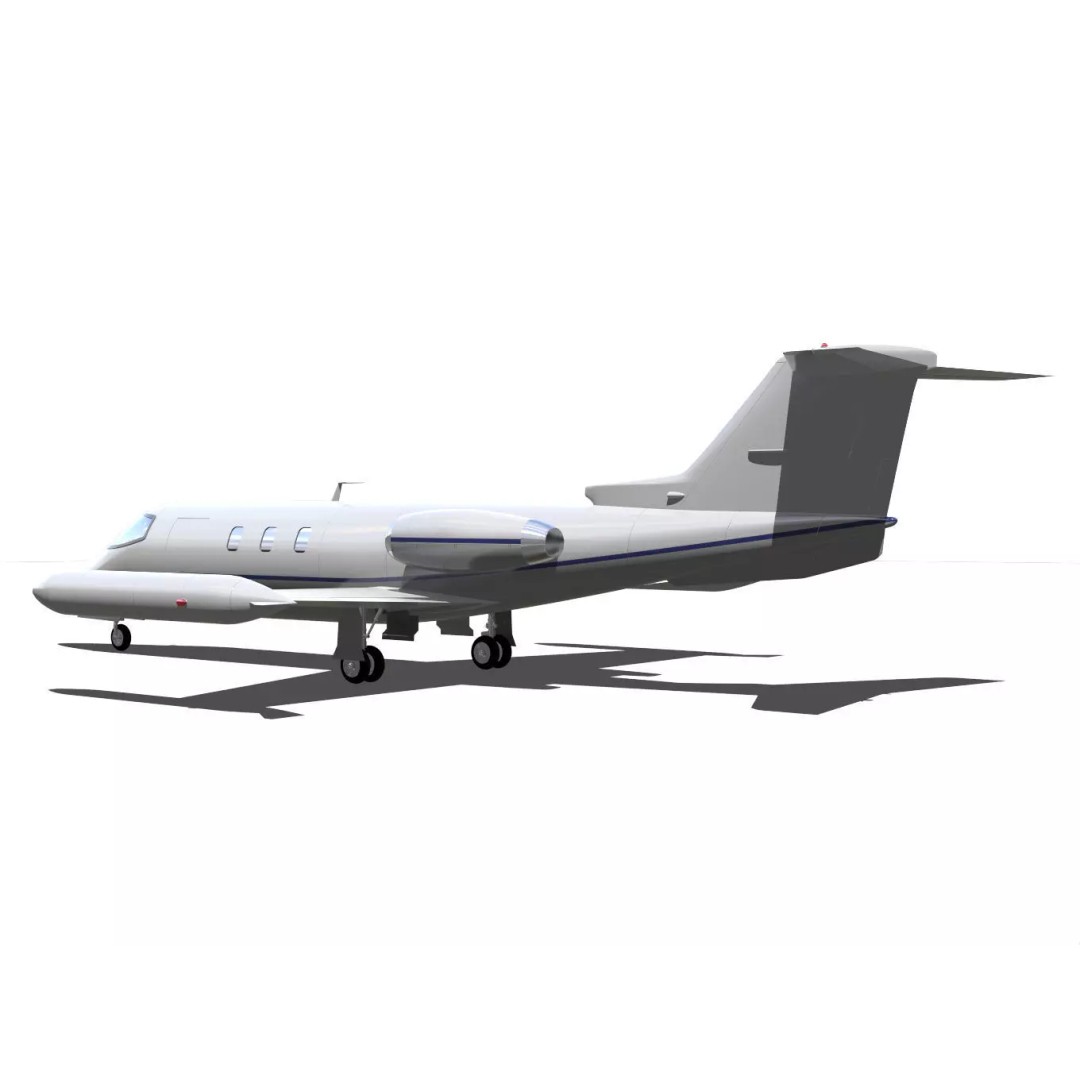 Learjet 25 3D Model – High Poly Aircraft with Separated Parts - View 8