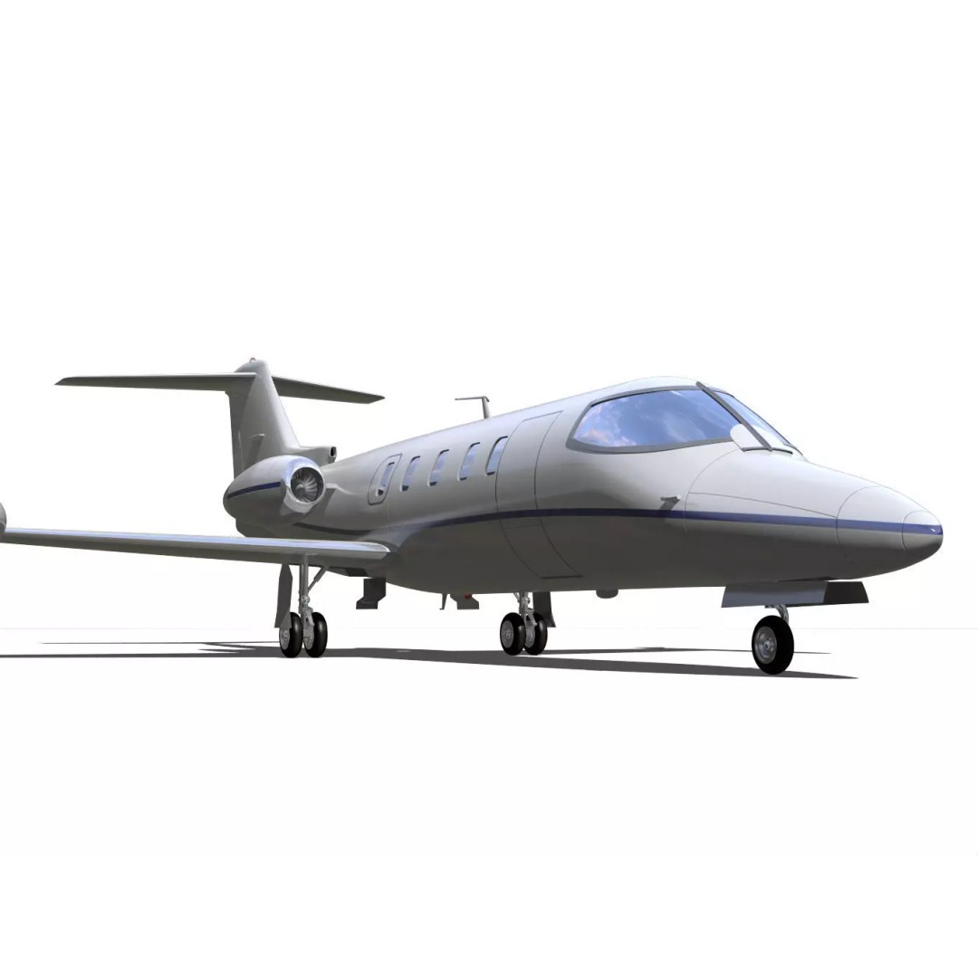 Learjet 25 3D Model – High Poly Aircraft with Separated Parts - View 9