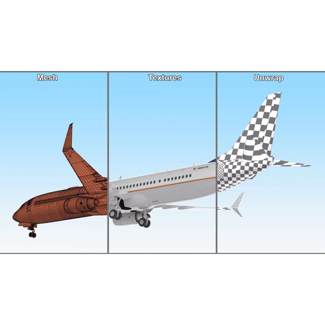 Boeing 737-900 3D Model – Rigged Commercial Aircraft with Interior - View 31