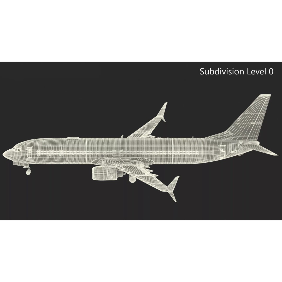 Boeing 737-900 3D Model – Rigged Commercial Aircraft with Interior - View 32