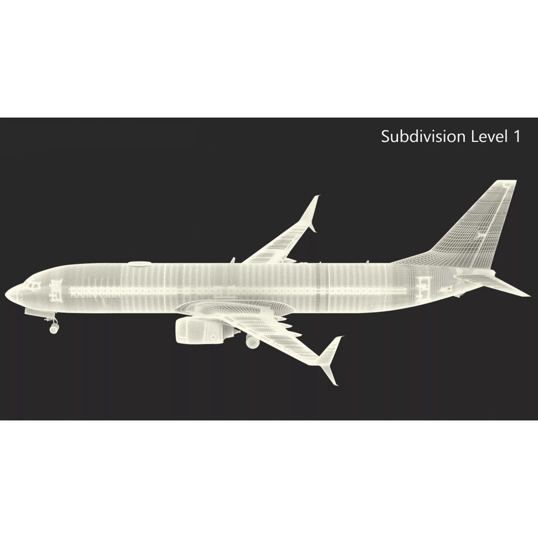 Boeing 737-900 3D Model – Rigged Commercial Aircraft with Interior - View 33