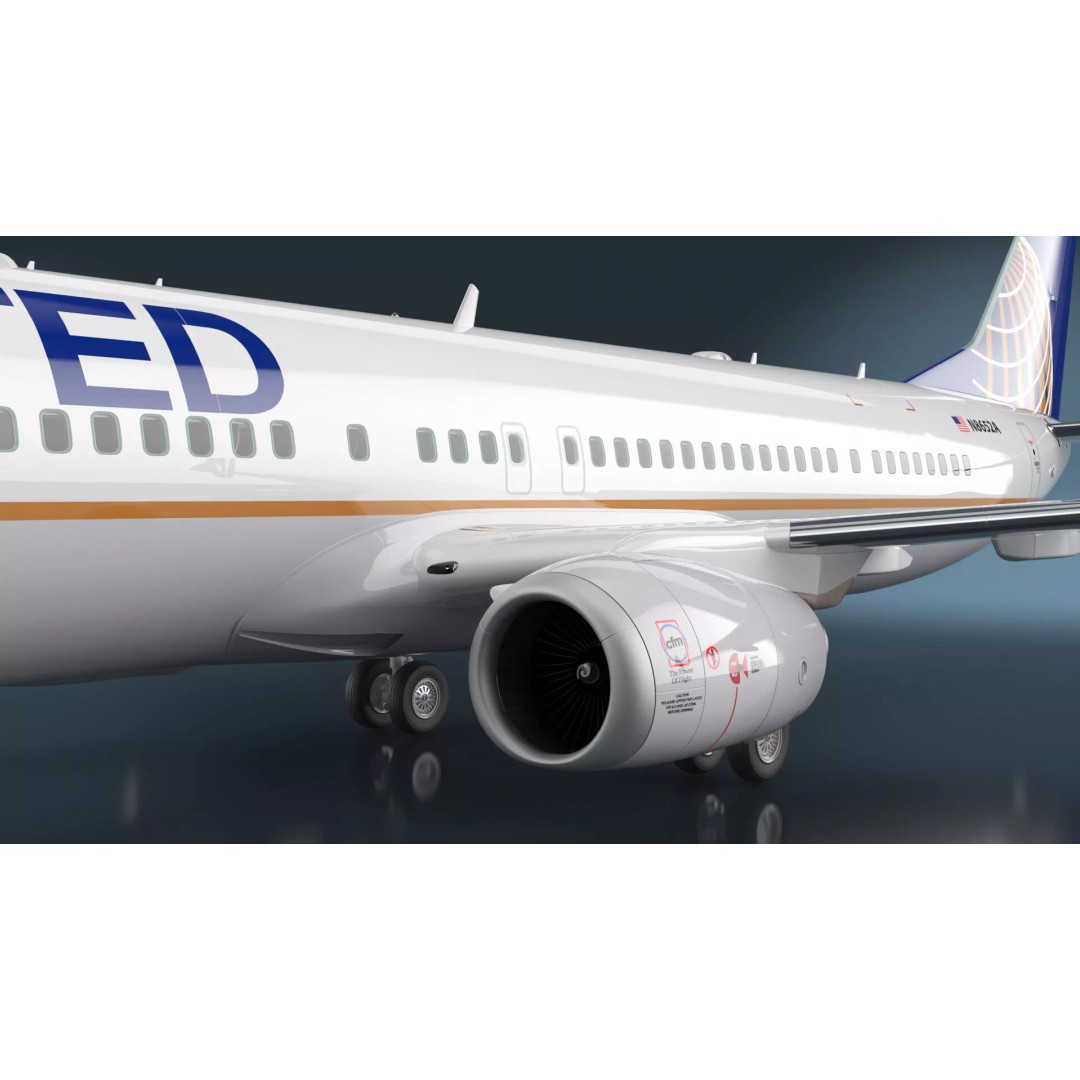 Boeing 737-900 3D Model – Rigged Commercial Aircraft with Interior - View 8