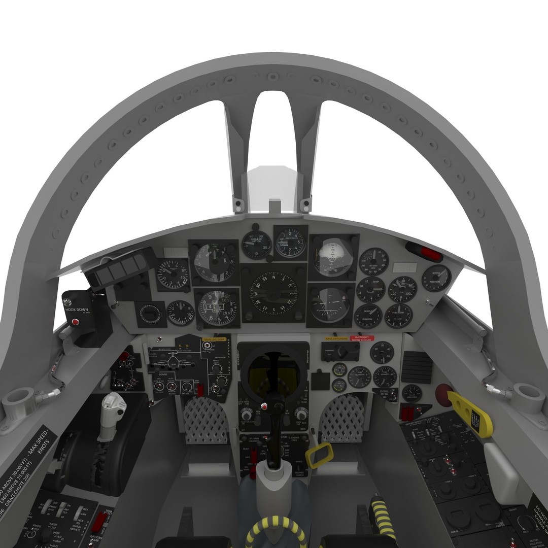 F-104G Starfighter Cockpit 3D Model – Realistic Animated Asset, FBX - View 10