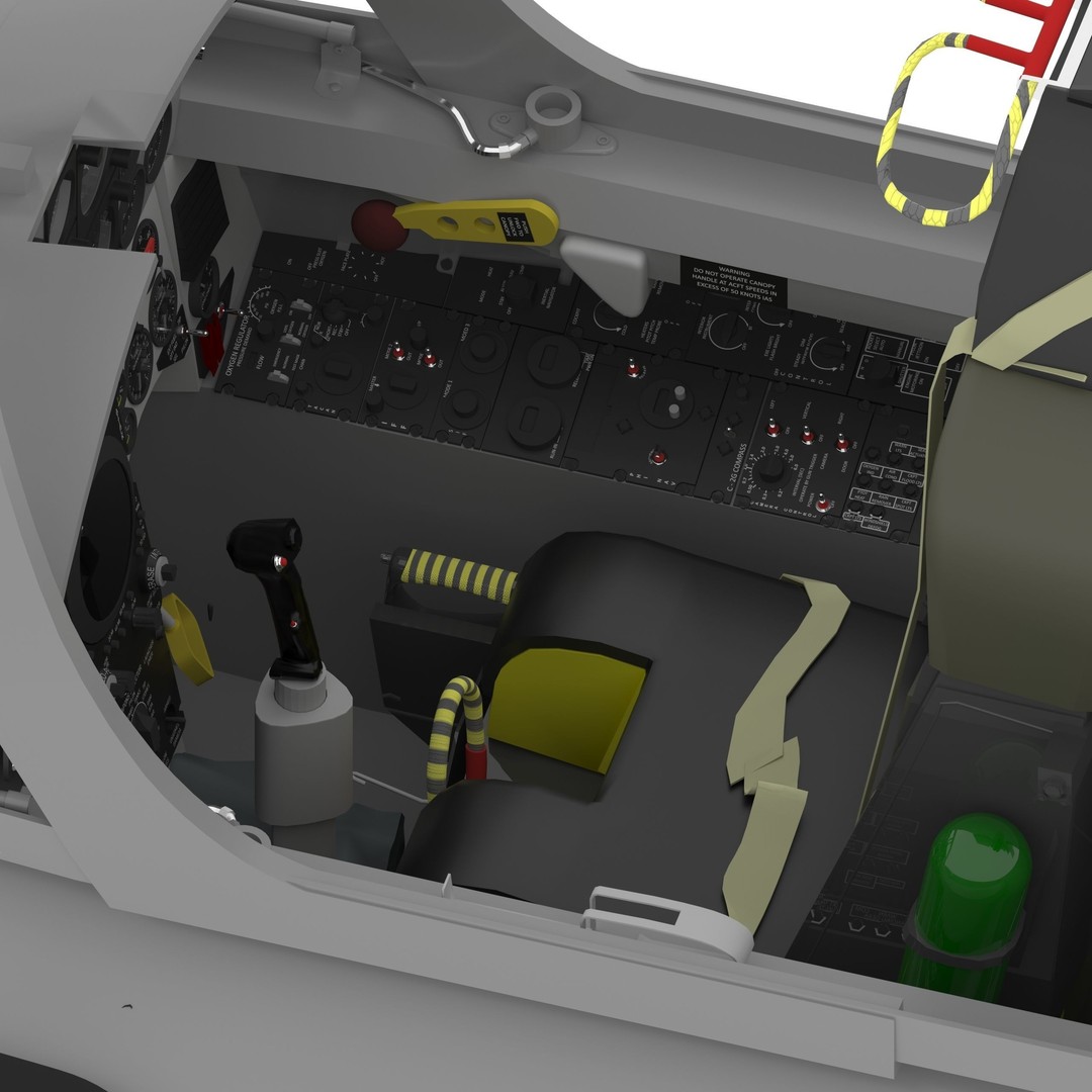 F-104G Starfighter Cockpit 3D Model – Realistic Animated Asset, FBX - View 11
