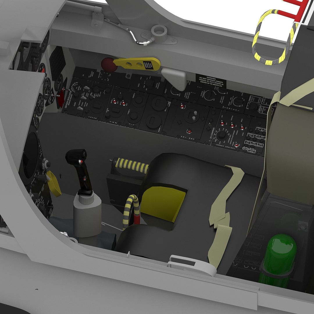 F-104G Starfighter Cockpit 3D Model – Realistic Animated Asset, FBX - View 13