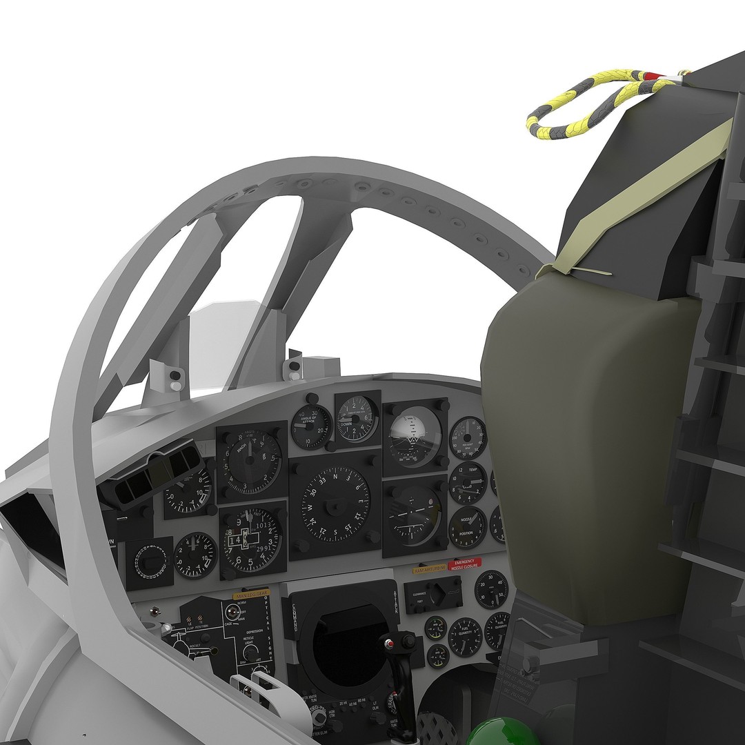 F-104G Starfighter Cockpit 3D Model – Realistic Animated Asset, FBX - View 3
