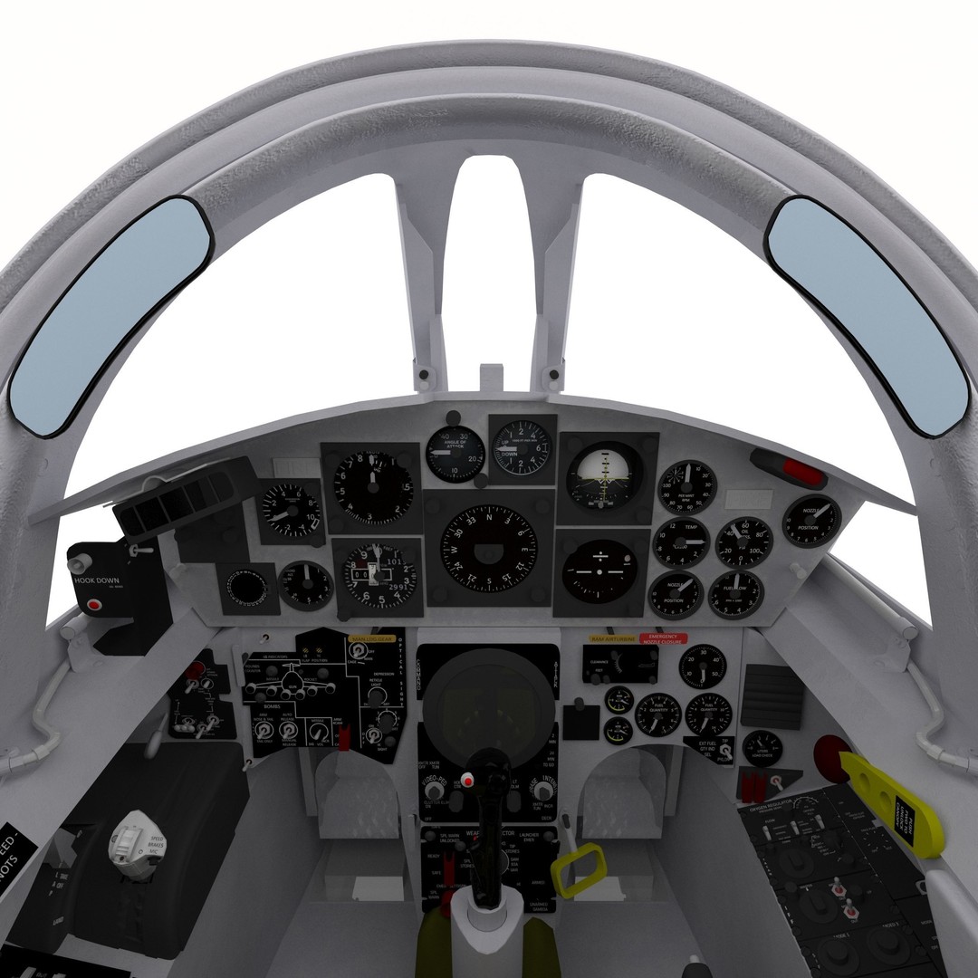 F-104G Starfighter Cockpit 3D Model – Realistic Animated Asset, FBX - View 4