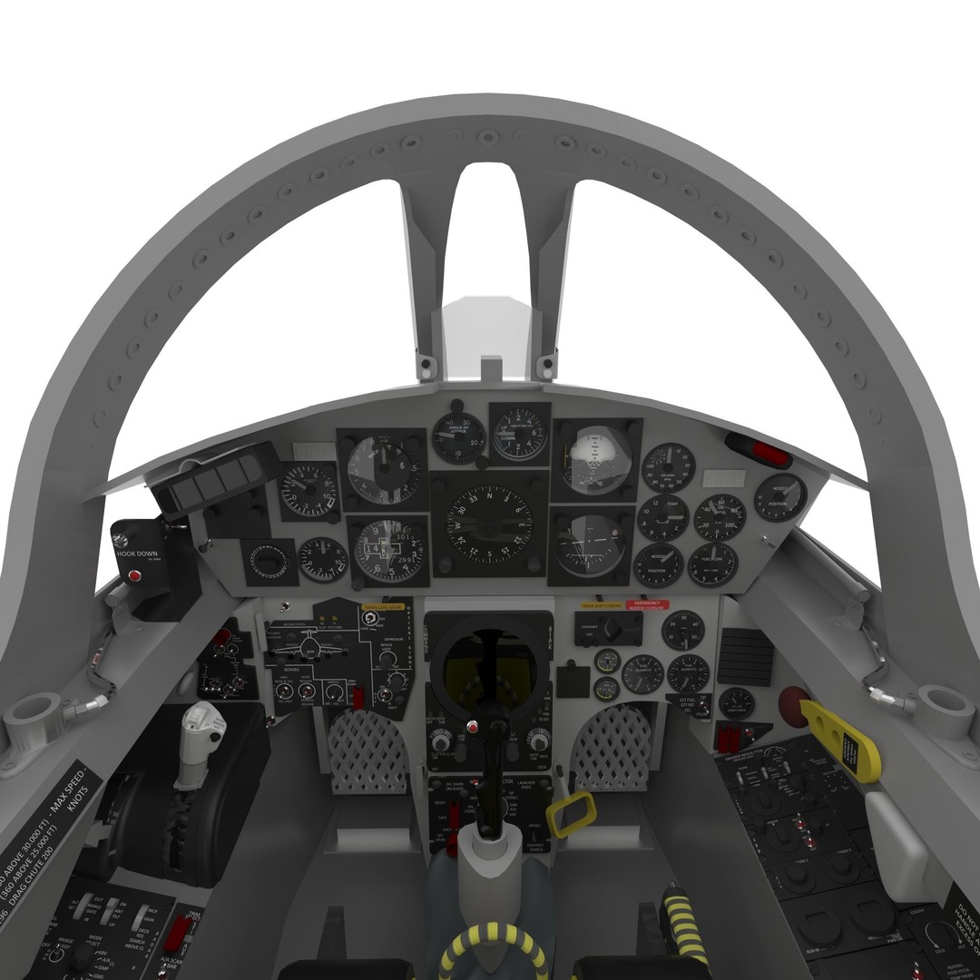 F-104G Starfighter Cockpit 3D Model – Realistic Animated Asset, FBX - View 5