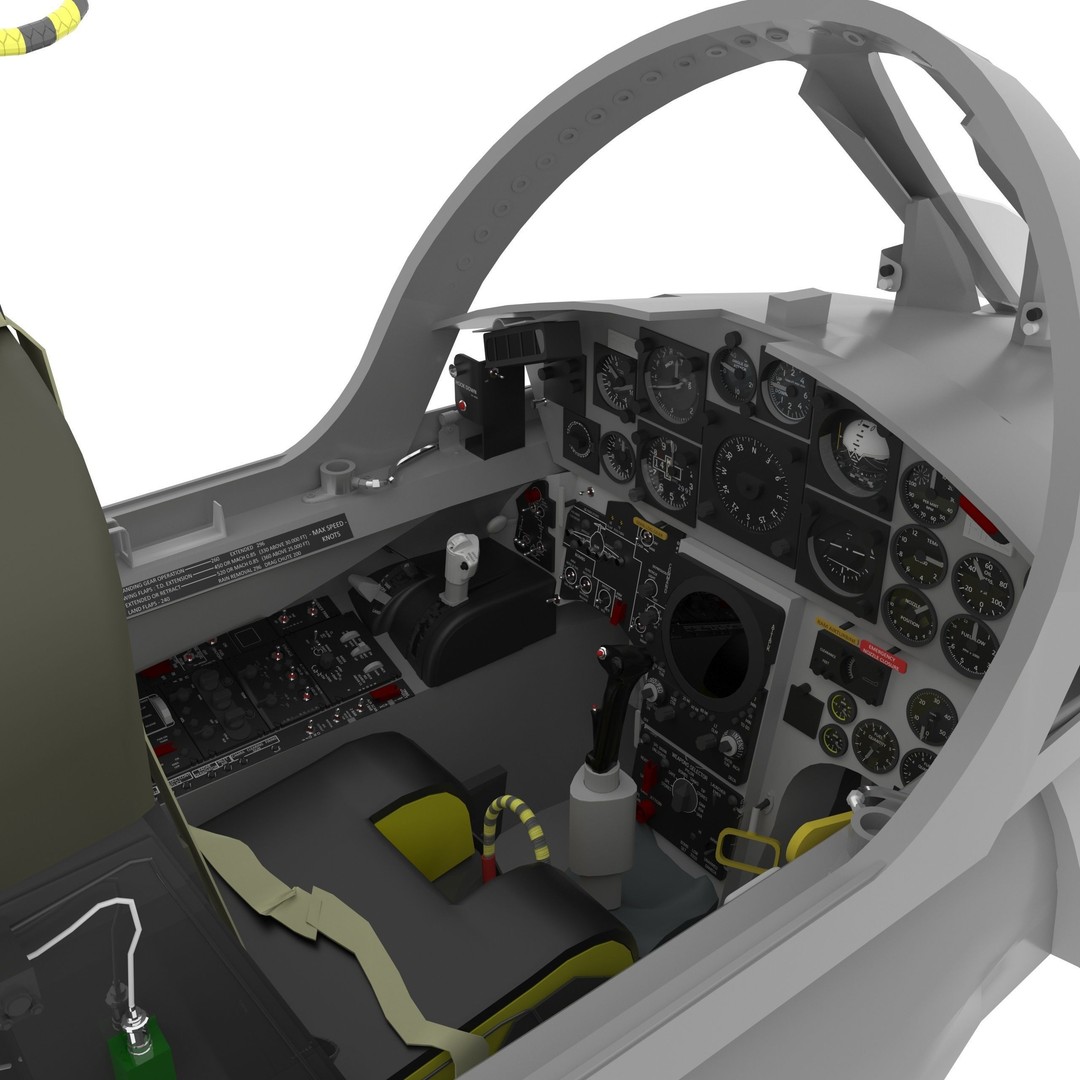 F-104G Starfighter Cockpit 3D Model – Realistic Animated Asset, FBX - View 8